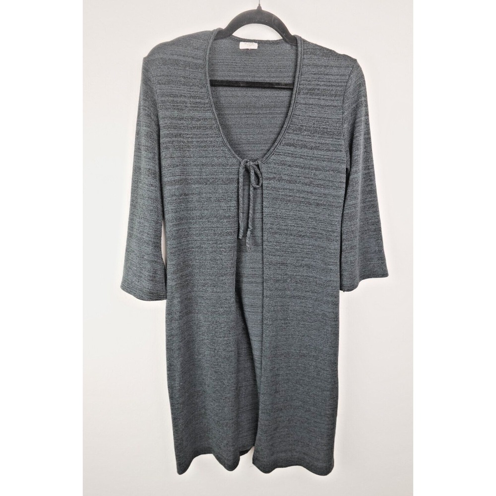 Uno Core Women Blue Long Duster Cardigan Tie 3/4 Sleeve‎ Medium Tunic